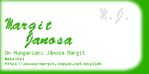 margit janosa business card